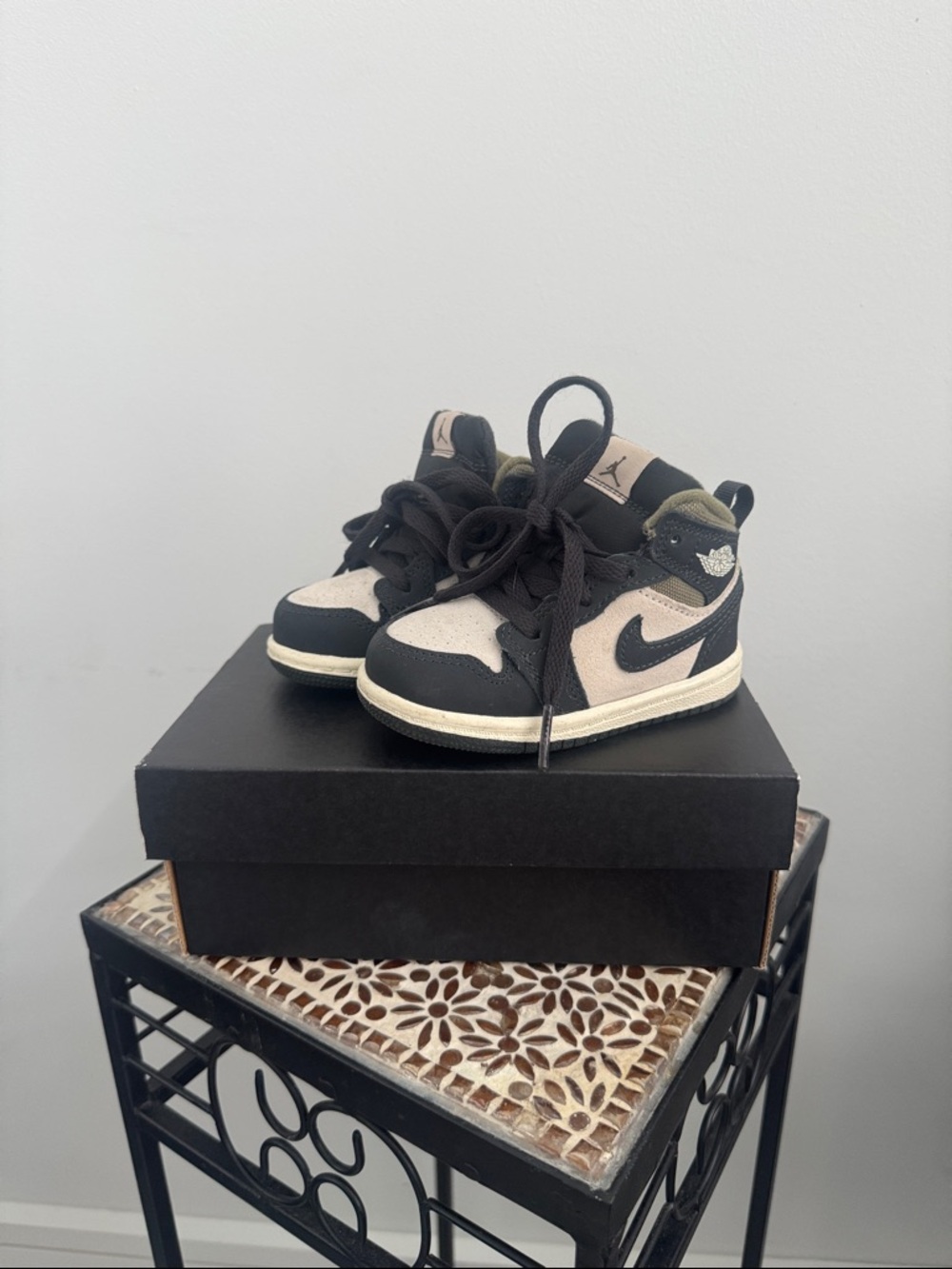 Nike Kids' High-Top Sneakers in Black and Cream